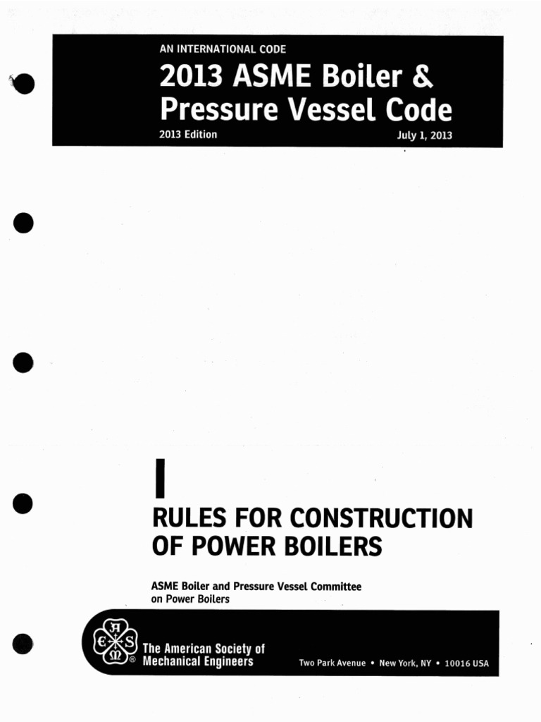 ASME 2013 Edition - Section I | PDF