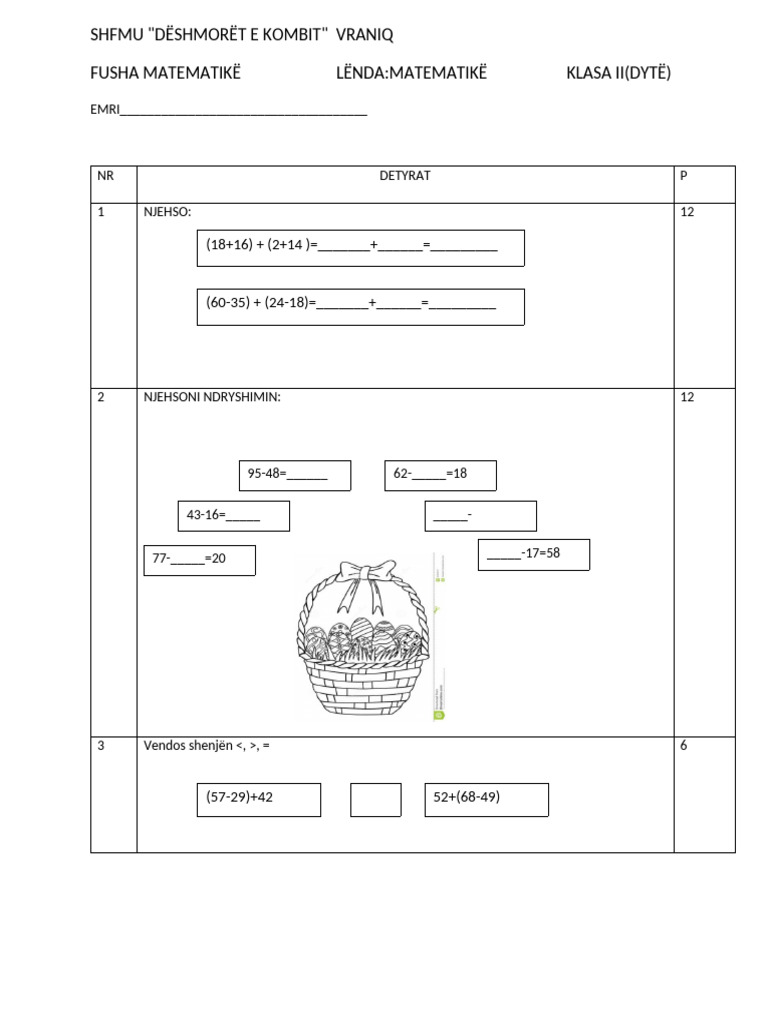 Test KL 2 Matematik | PDF