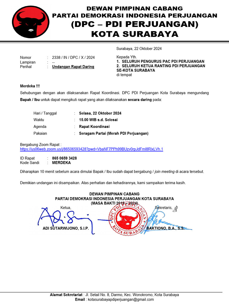 Contoh Surat Undangan Resmi | PDF