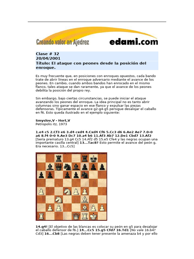 Clase 32 | PDF | Juegos de mesa | Aperturas de ajedrez