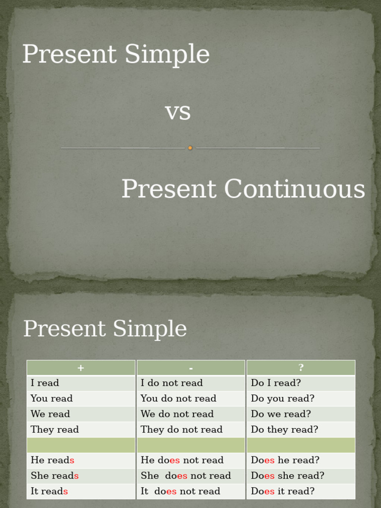 Present Simple and Continuous - 44284 | PDF | Language Arts ...