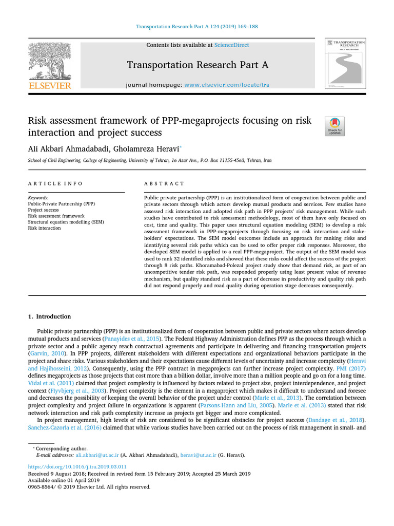 PPP Megaproject Risk Assessment Framework | PDF | Structural Equation ...