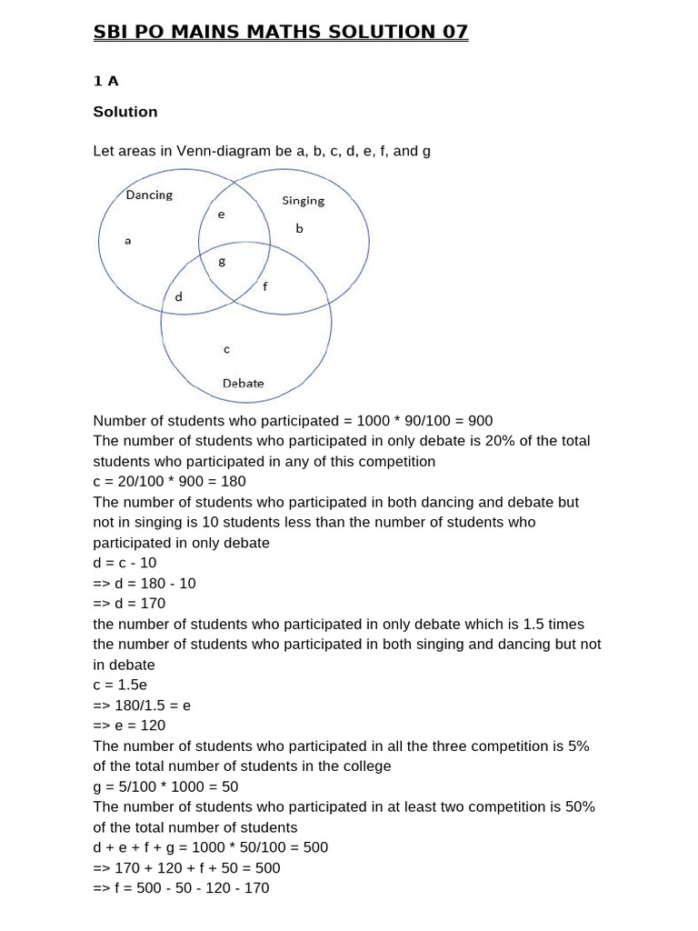 SBI PO Mains Maths Solutions Explained | PDF | Prices | Speed