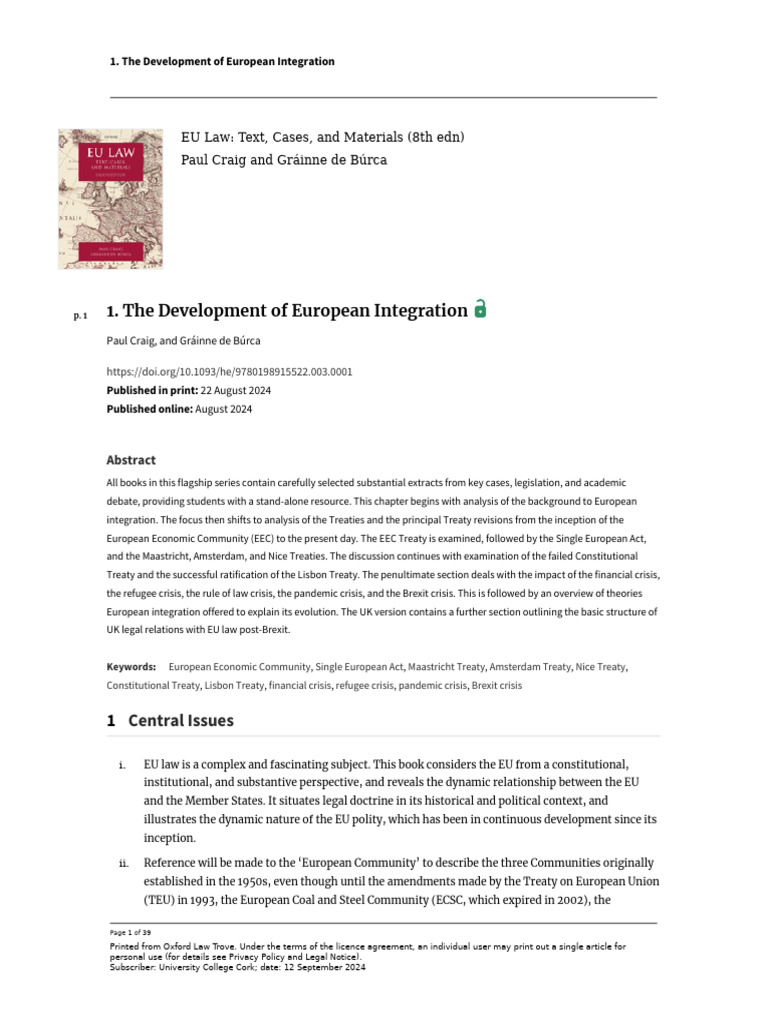 European Integration Development Overview | PDF | European Union ...