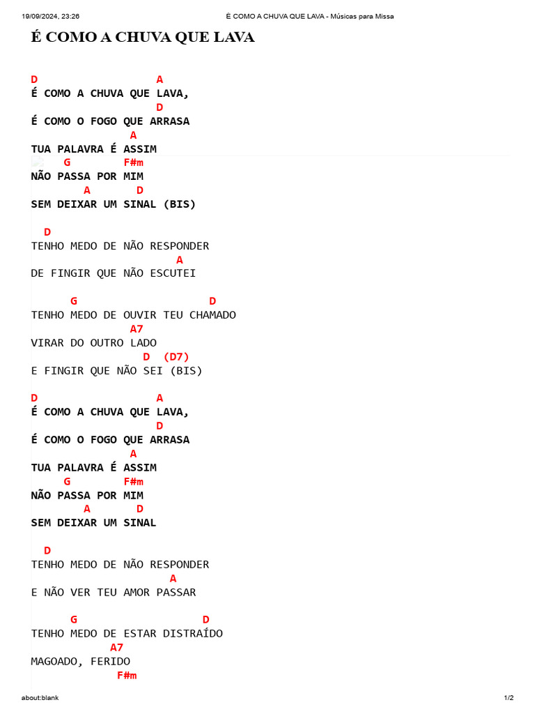 Letra da Música 