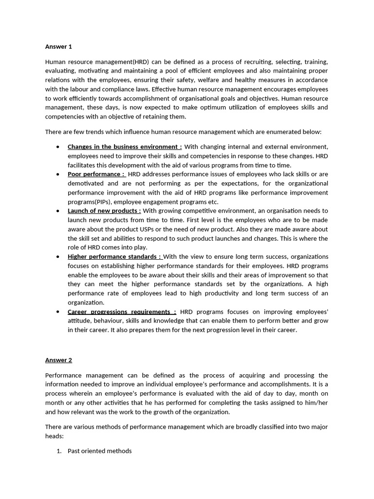 Human Resource Management Trends & Methods | PDF | Human Resources ...