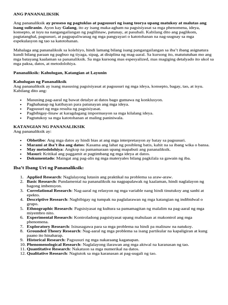 Filipino Reviewer | PDF