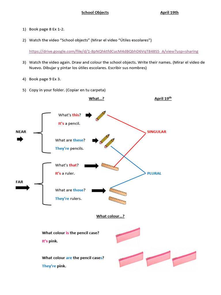 School Objects Learning Activities | PDF | Home & Garden | Art