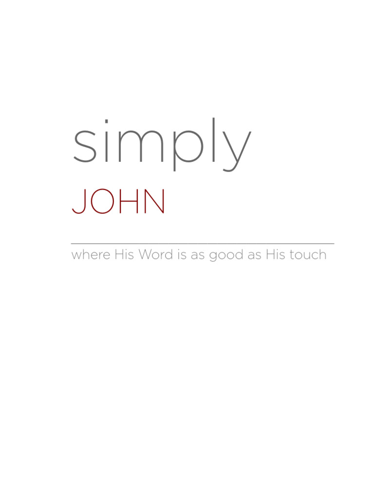 UPDATED Simply JOHN Leaders Guide | PDF | Jesus | Prayer