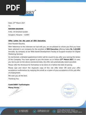 Company Letterhead