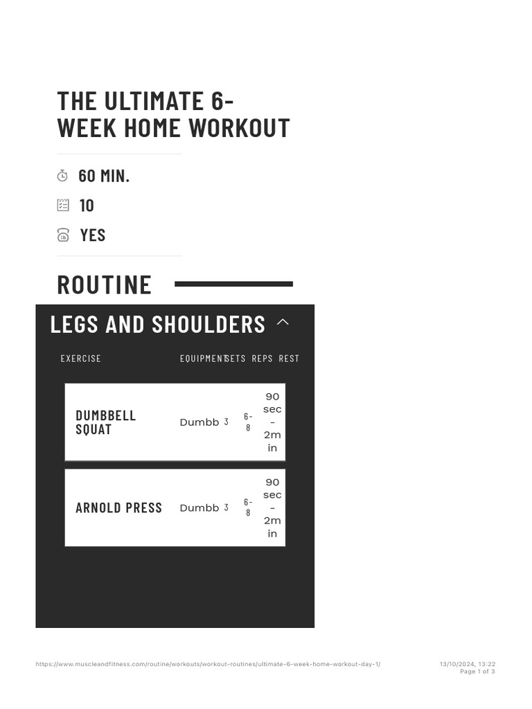The Ultimate 6-Week Home Workout - Muscle & Fitness | PDF | Strength ...