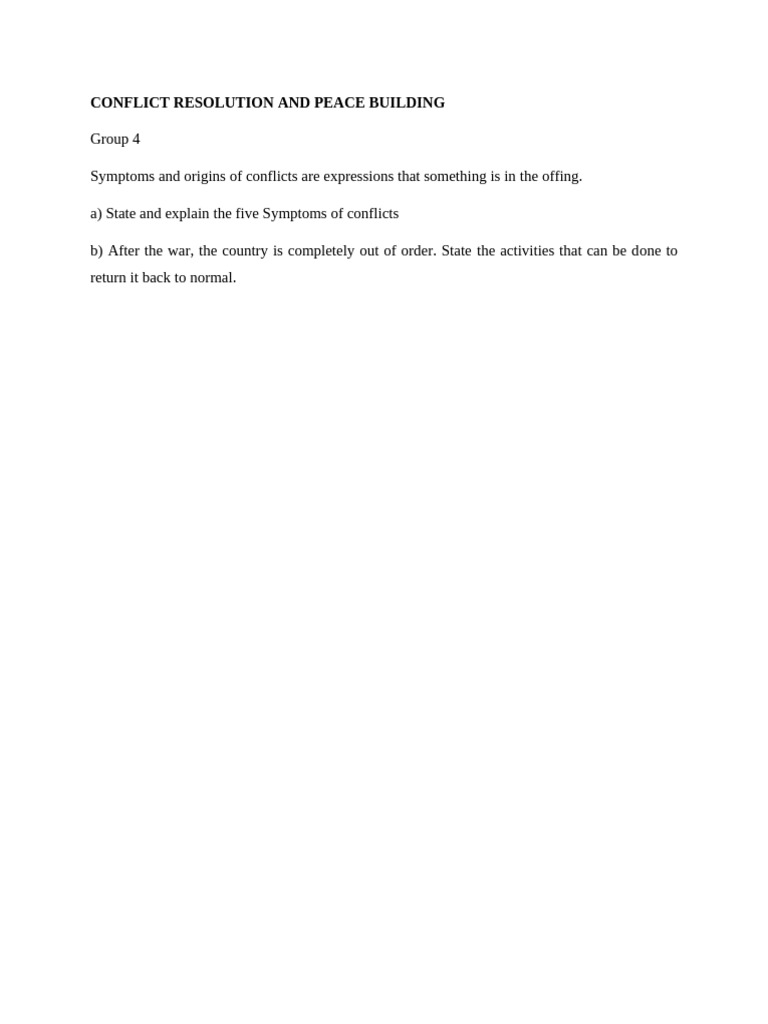 Group 4 - Sheila-Conflict Resolution and Peace Building-Coursework ...