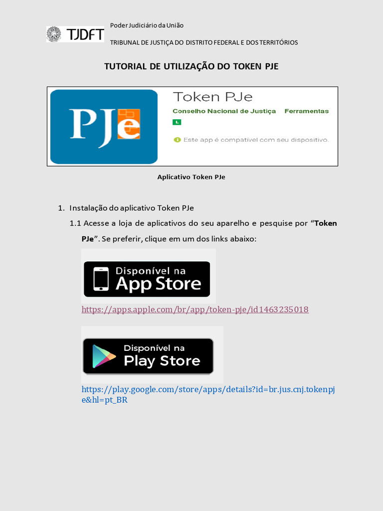 Tutorial TOKEN PJE II | PDF | Celulares | Senha