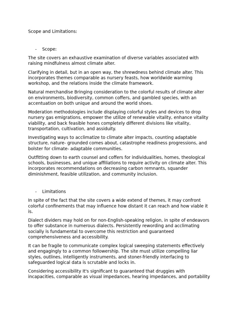 Scope And Limitations Meaning