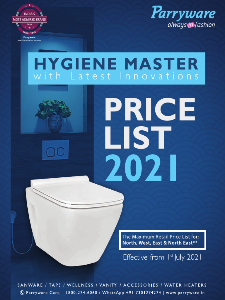 Parryware Sanitaryware Catalogue 2025 | PDF | Toilet | Bathroom