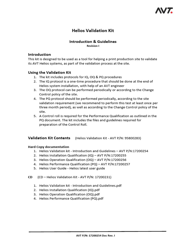 Validation Kit AVT | PDF | Verification And Validation | Systems ...