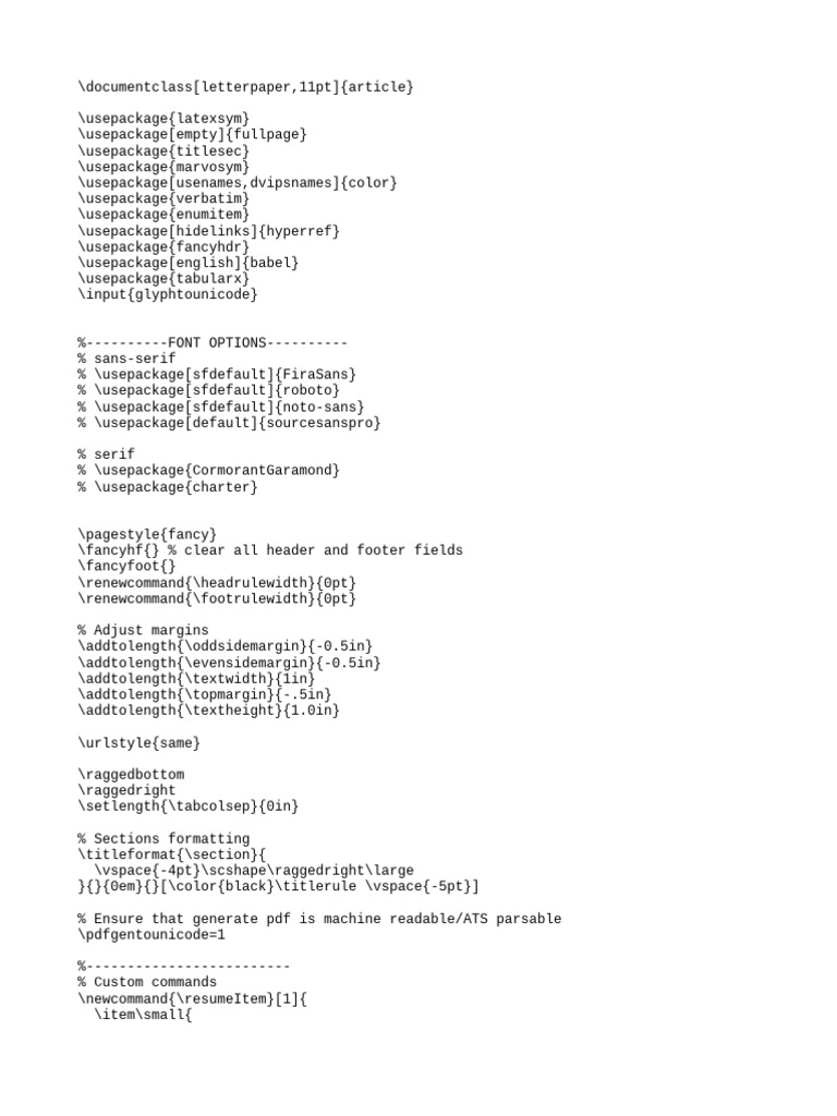 Resume Template of Overleaf PDF - 1