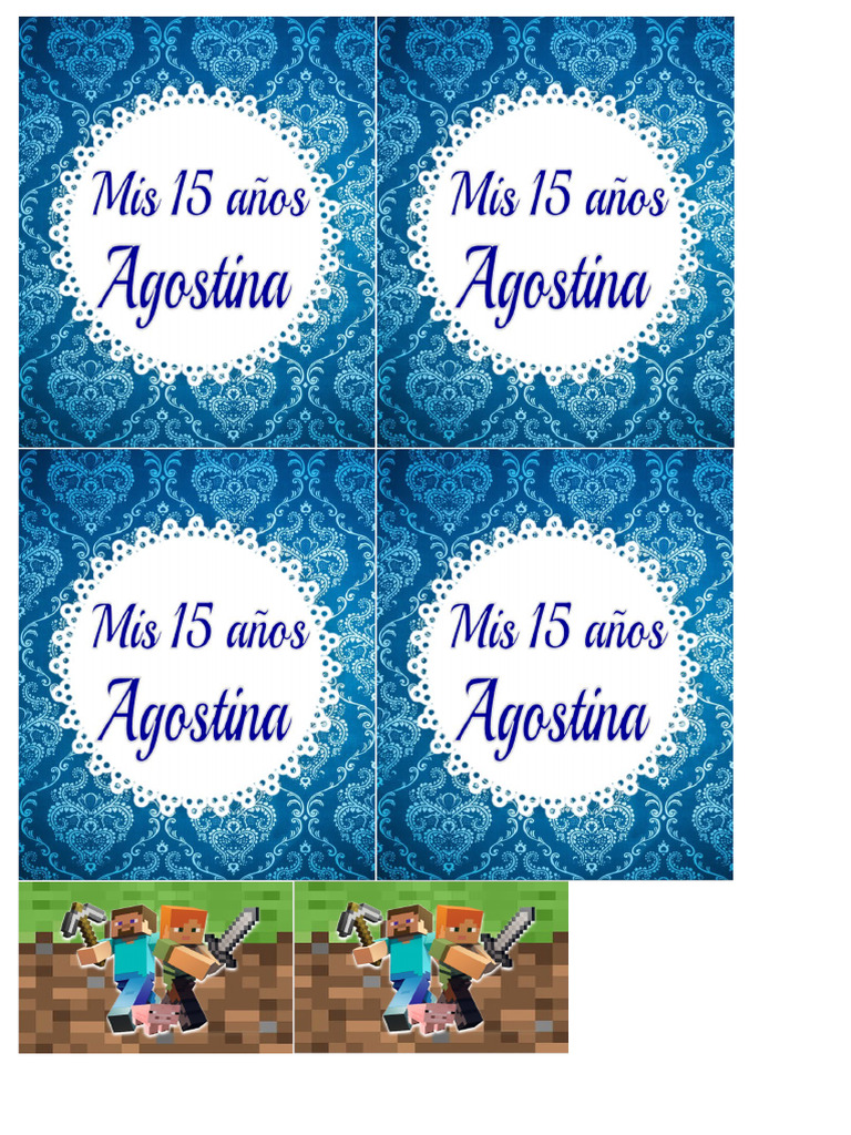 15 anos azul y plateado stickers 1 | PDF