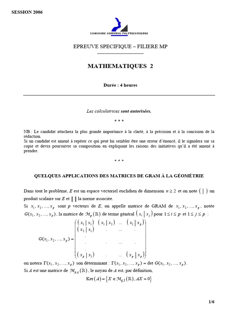 Applications des matrices de Gram | PDF | Base (algèbre linéaire ...