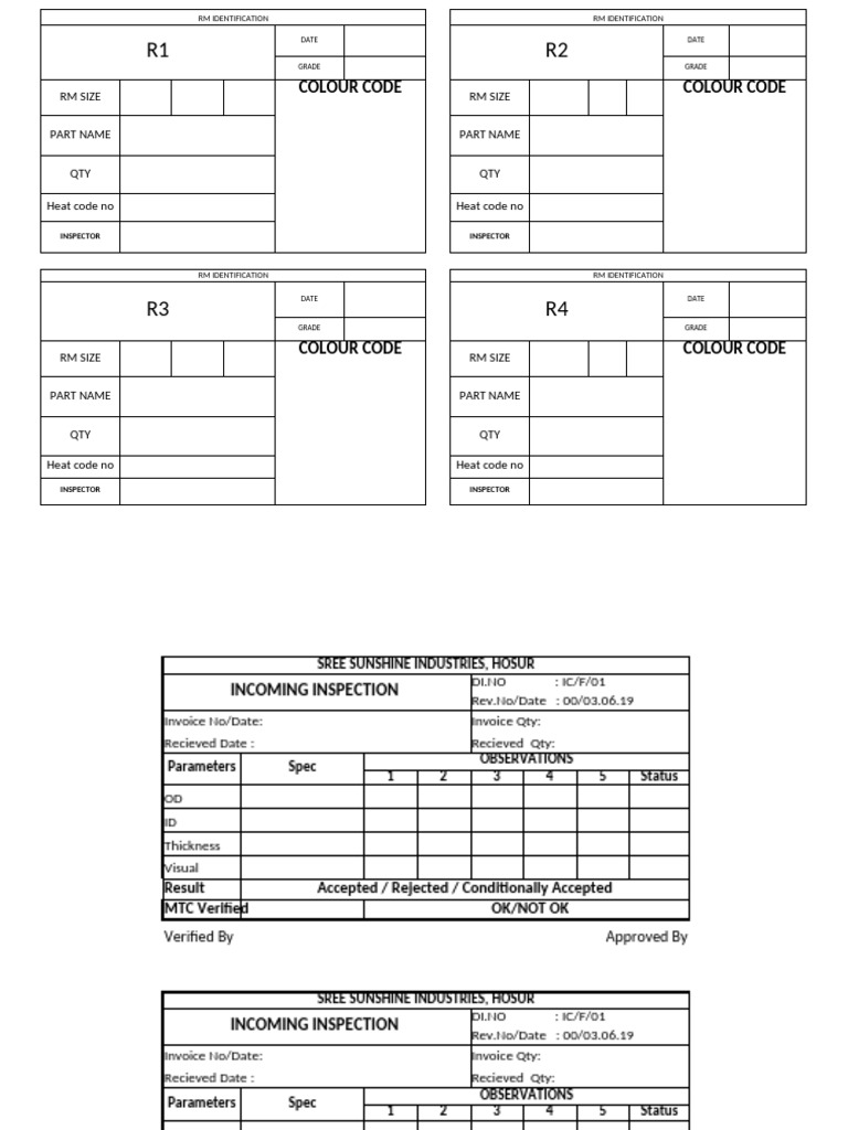 Incoming Material Inspection Report | PDF