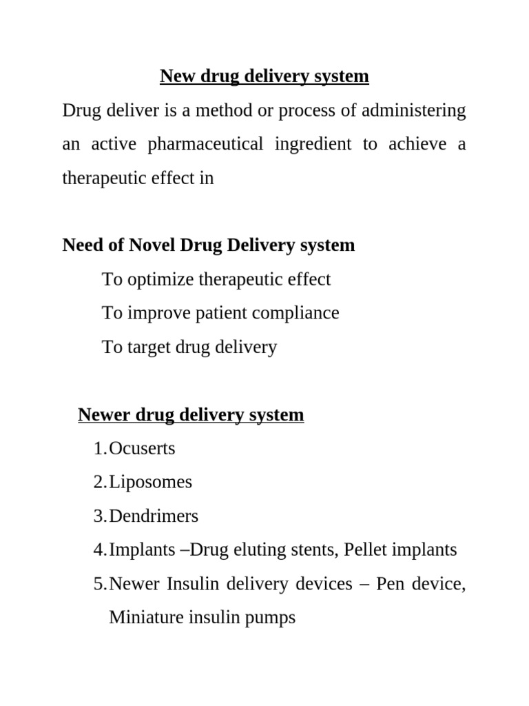 Advances in Novel Drug Delivery Systems | PDF | Liposome | Intravenous ...