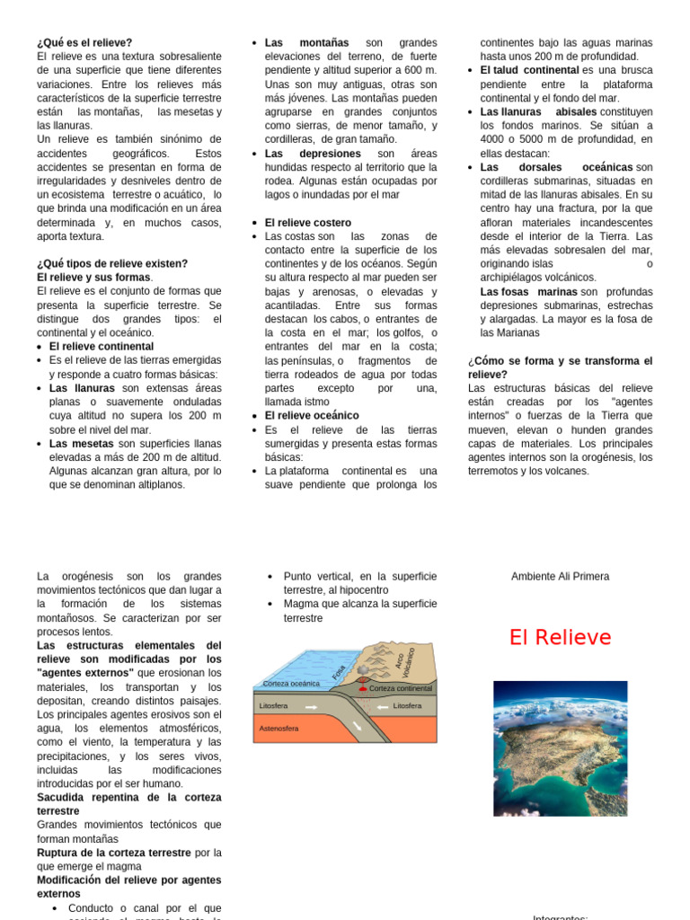 Qué Es El Relieve | PDF | Terreno | Fondo del mar