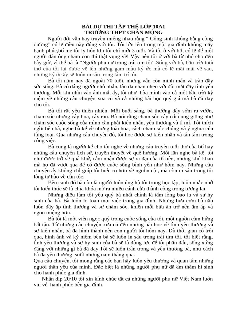 Bài Thi 10a1 | PDF
