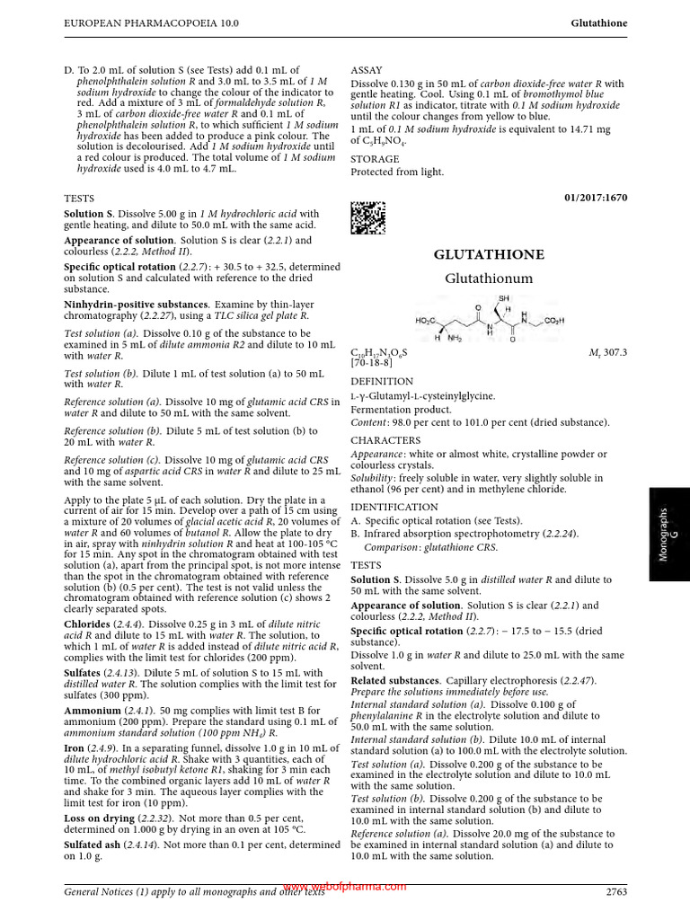 Glutathione Analysis and Testing Methods | PDF | Solubility | Water