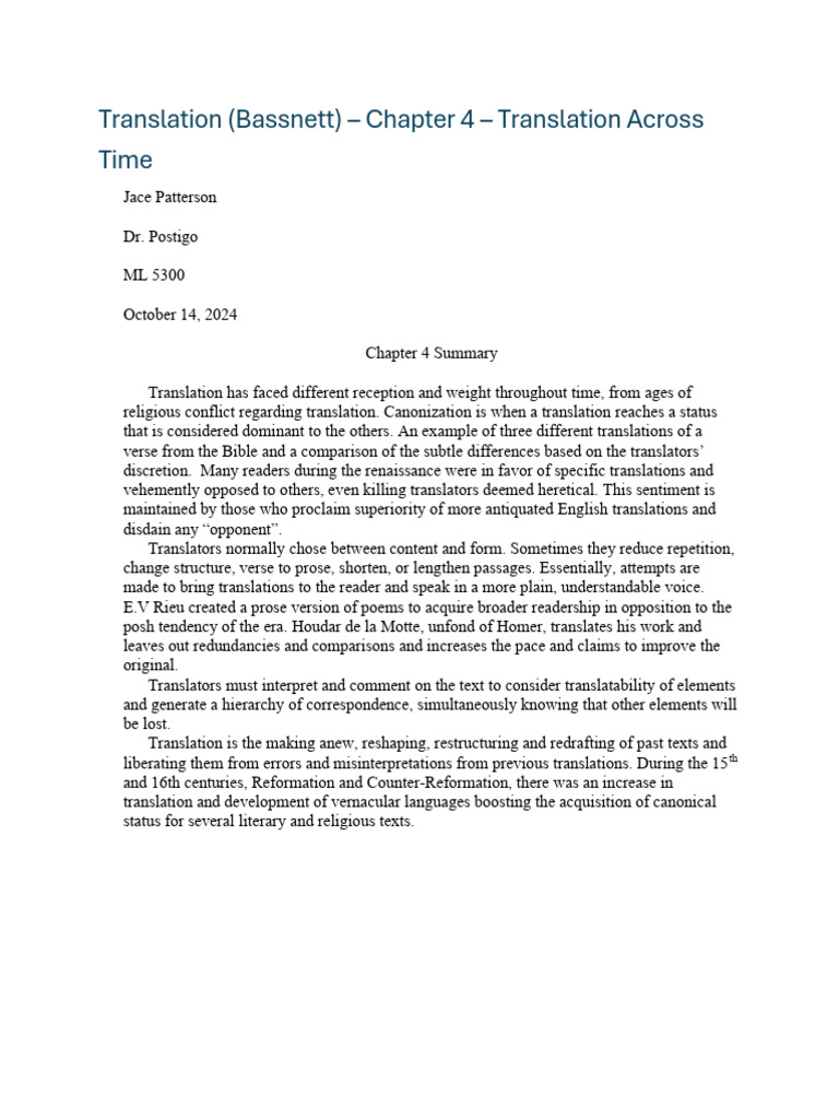 Chapter 4 Summary | PDF