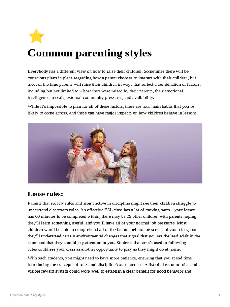 9 - Common Parenting Styles | PDF | Parenting | Disciplines