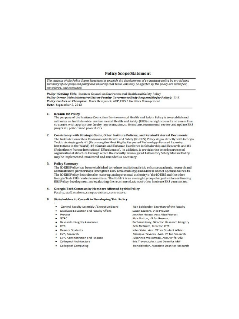 Policy Scope Statement | PDF