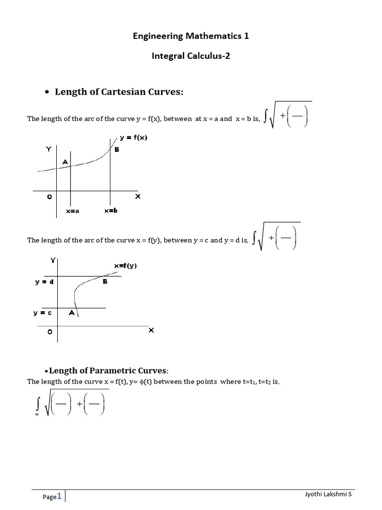 Calculus Curve Lengths Guide | PDF | Area | Curve