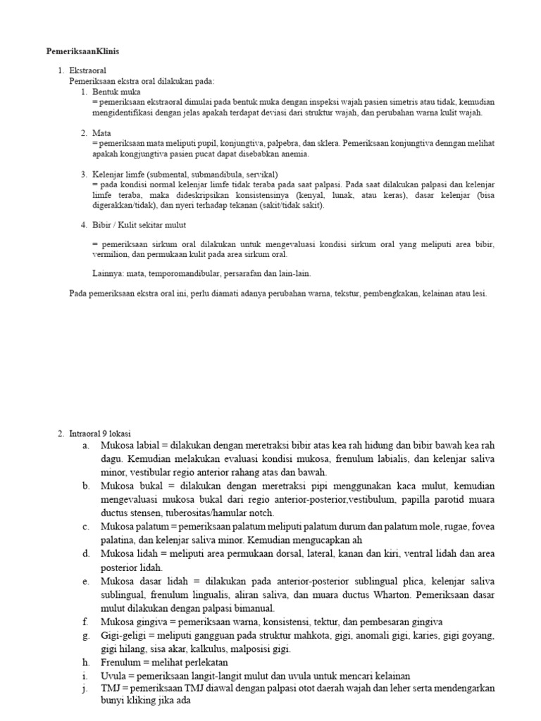 Evaluasi Sirkum Oral dalam Pemeriksaan Klinis | PDF