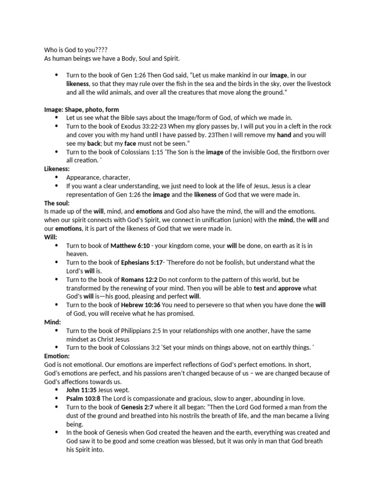 Sermon who is god to you 29 september 2024 pdf fruit of the holy