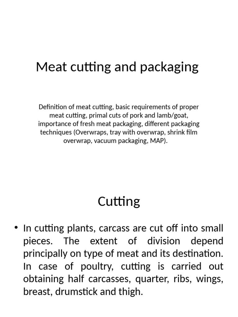 Meat Cutting and Packaging | PDF | Meat | Animal Products