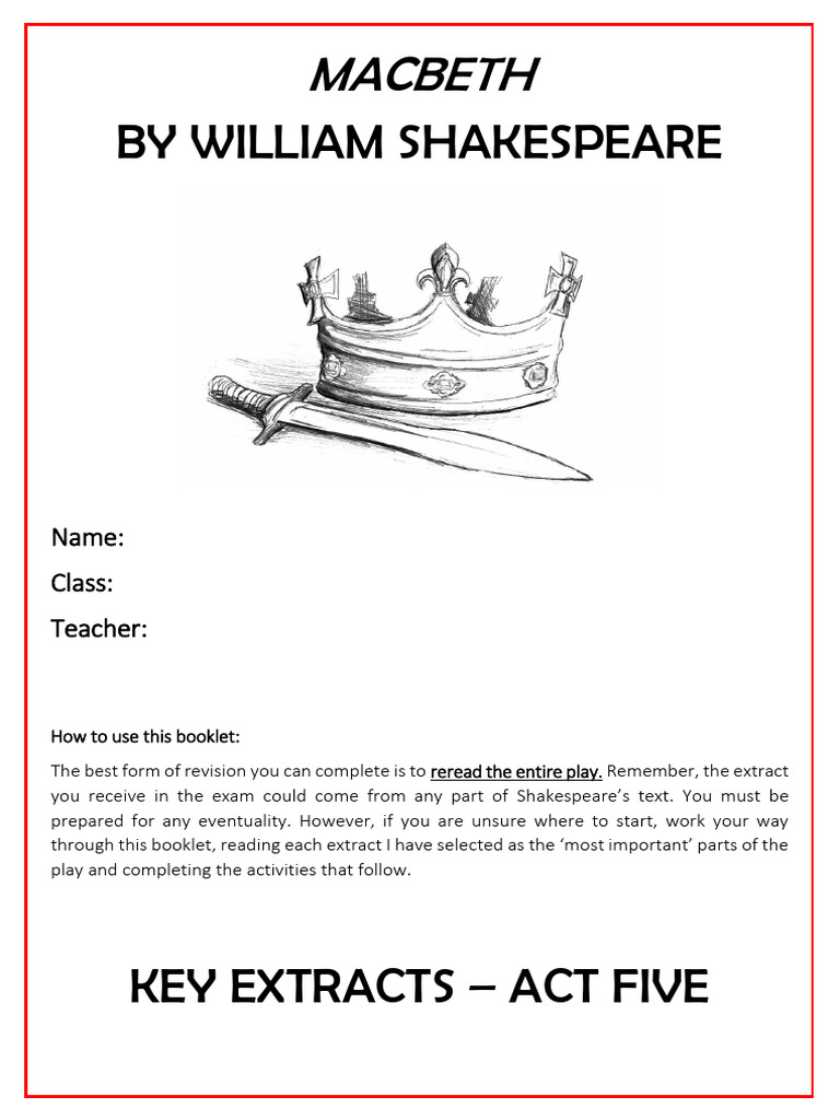 Key Quotations and Themes in Act 5 | PDF | Macbeth | Thou