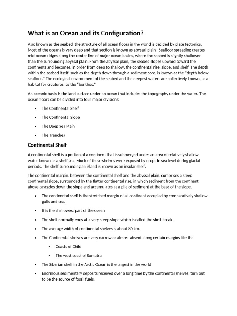 Ocean Floor Structure and Features | PDF | Continental Shelf | Seabed