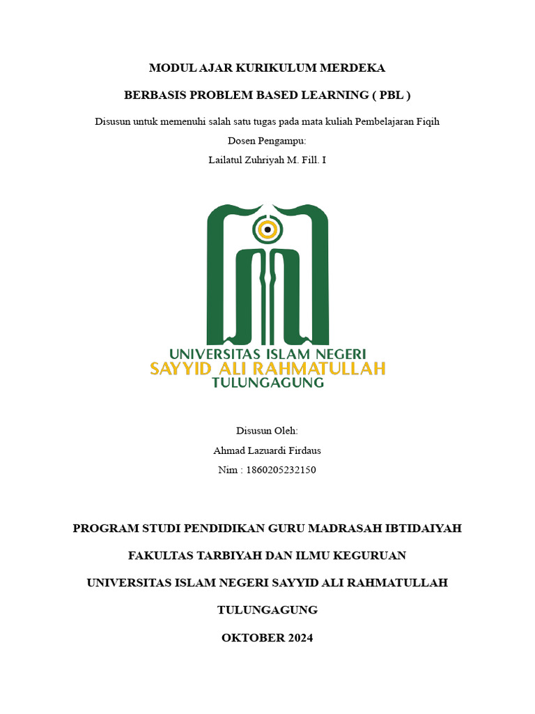 Ahmad Lazuardi Firdaus Fiqih Modul | PDF