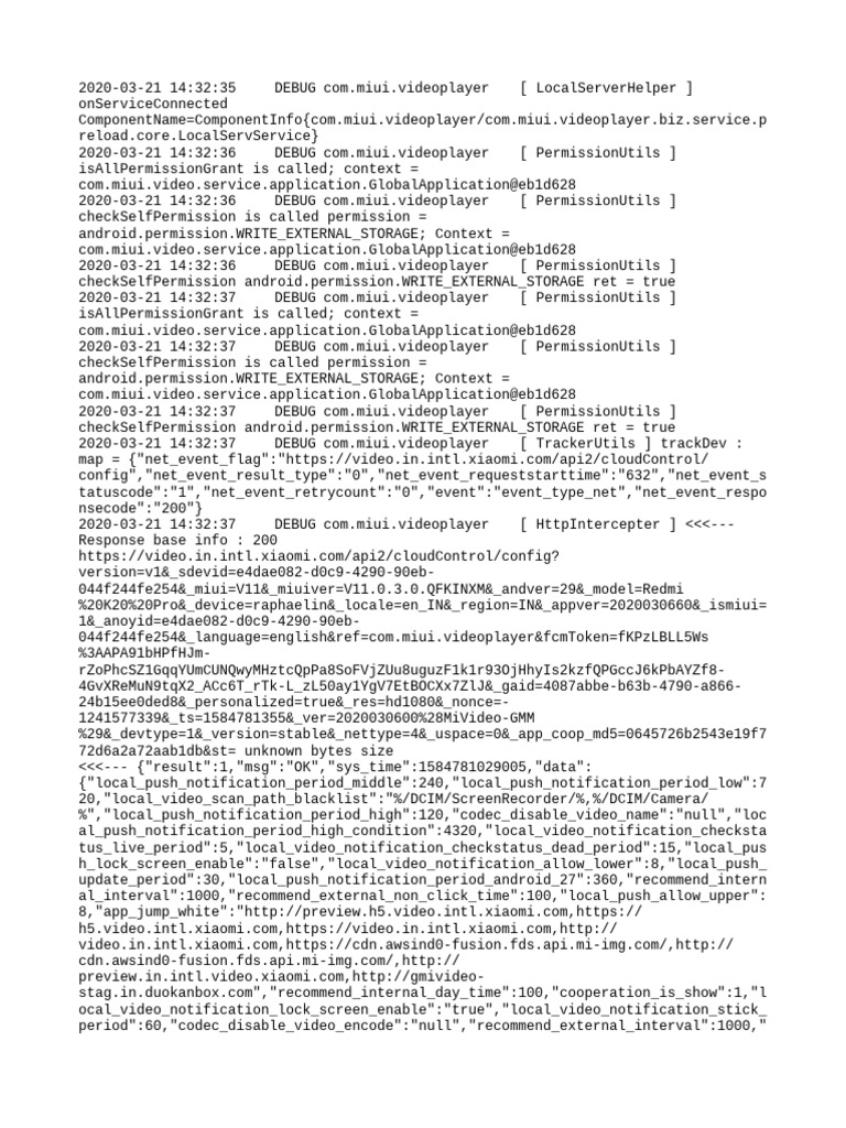 MIUI Video Player Debug Log Analysis | PDF | Finance & Money Management ...