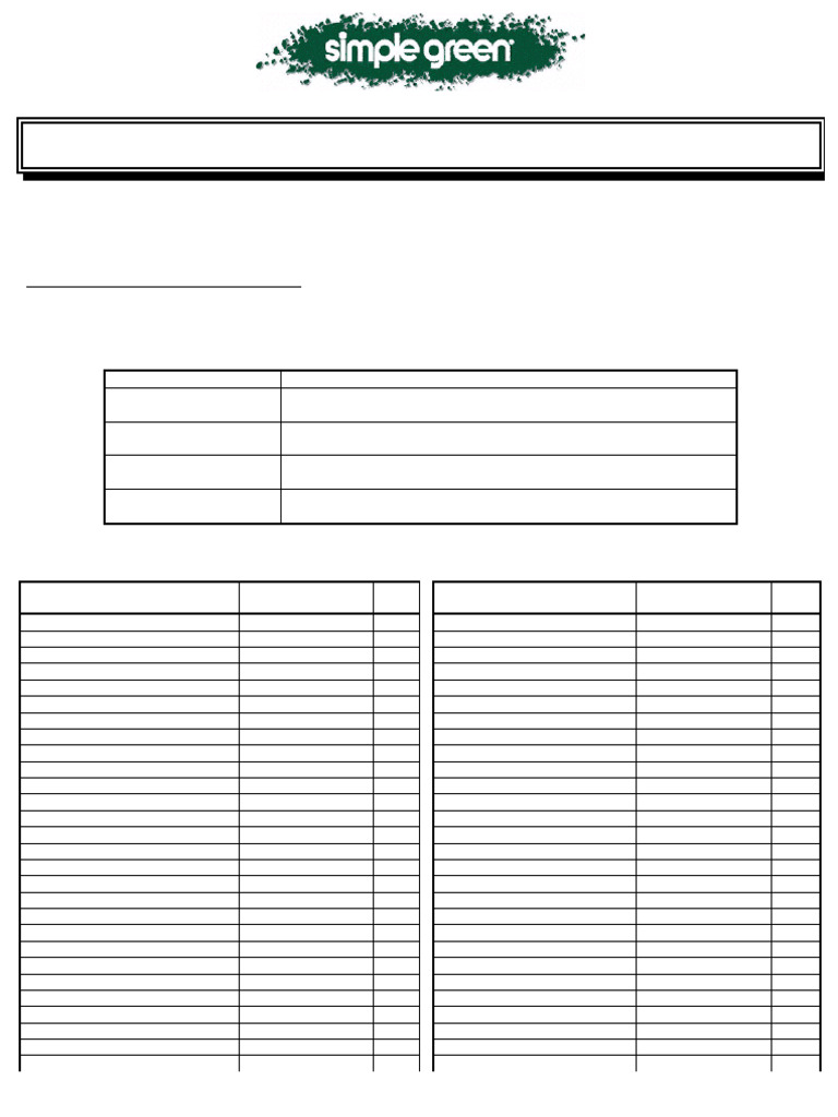 Simple Green APC Dilution Chart PDF Washing Machine Kitchen