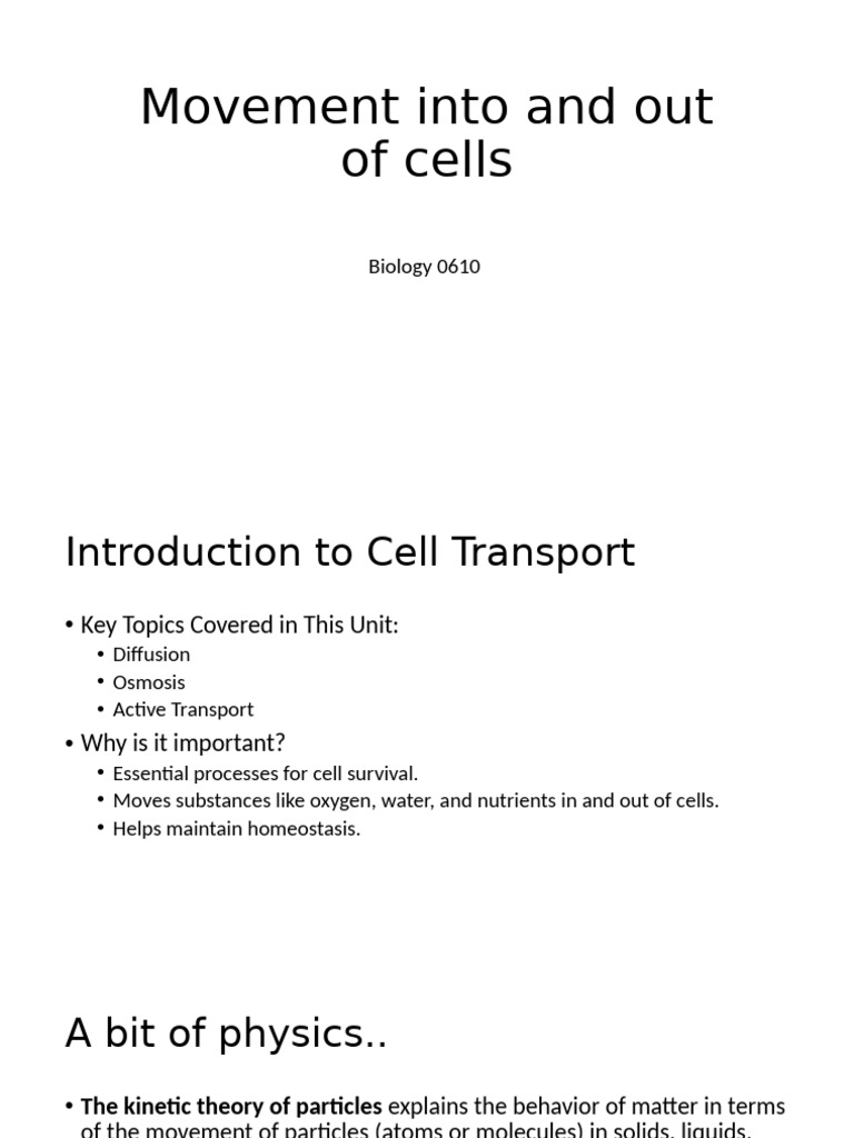 Movement Into and Out of Cells | PDF | Diffusion | Gases