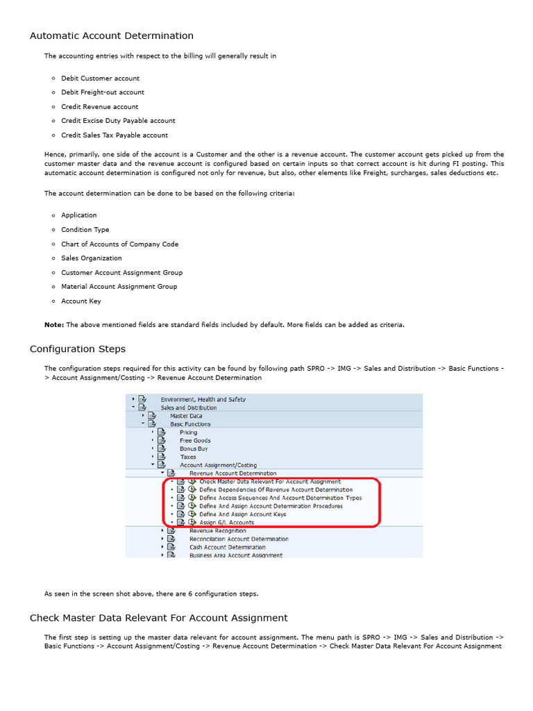 Automatic Account Determination Guide | PDF | Finance & Money Management