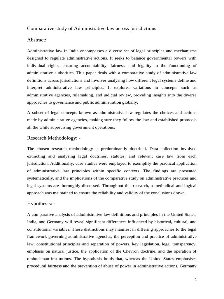 Comparative Administrative Law Analysis | PDF | Administrative Law ...