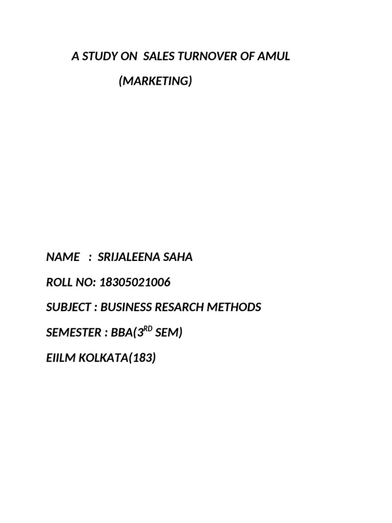 Amul Sales Turnover Analysis 2021 | PDF