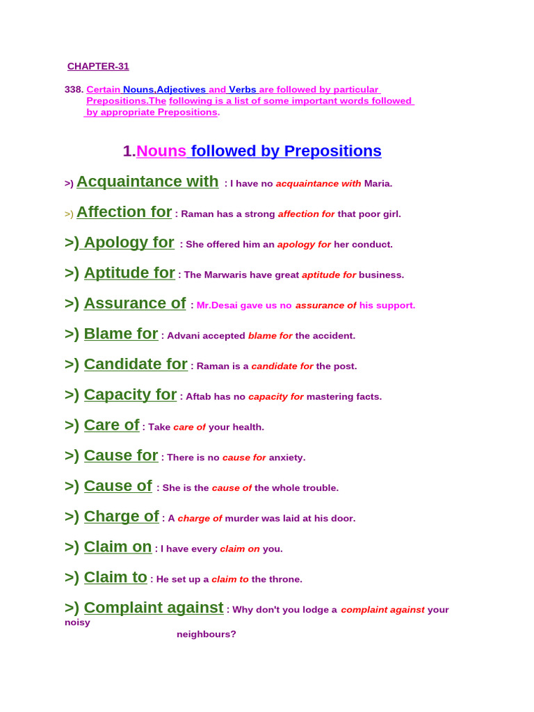 Preposition Pdf