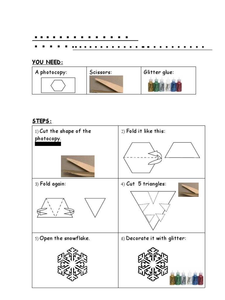 DIY Glitter Snowflake Instructions | PDF | Home & Garden