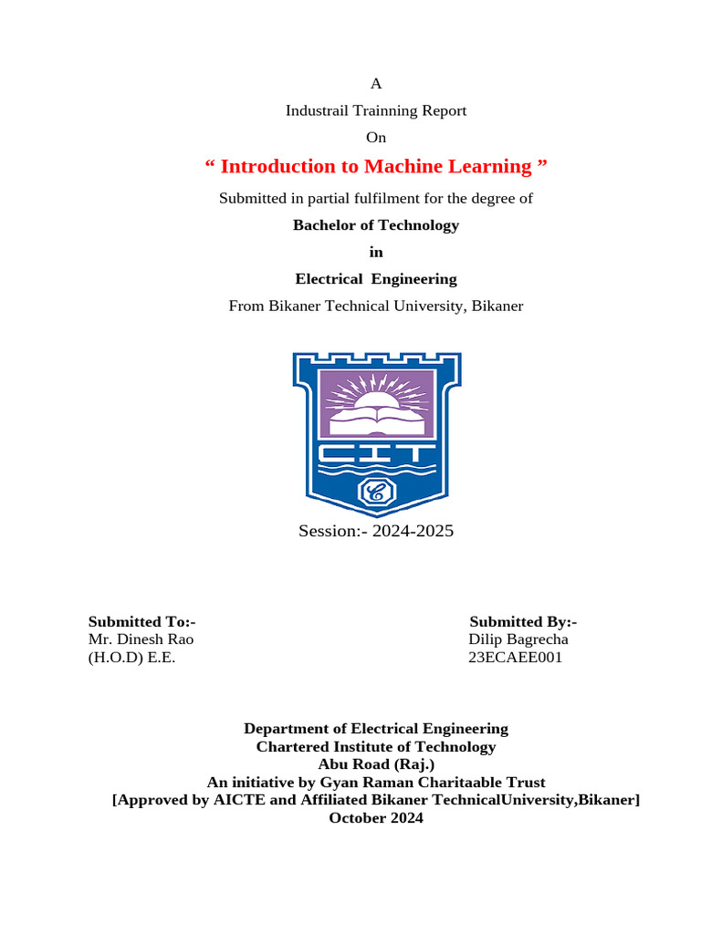 Machine Learning Training Report | PDF | Computer Programming | Java ...