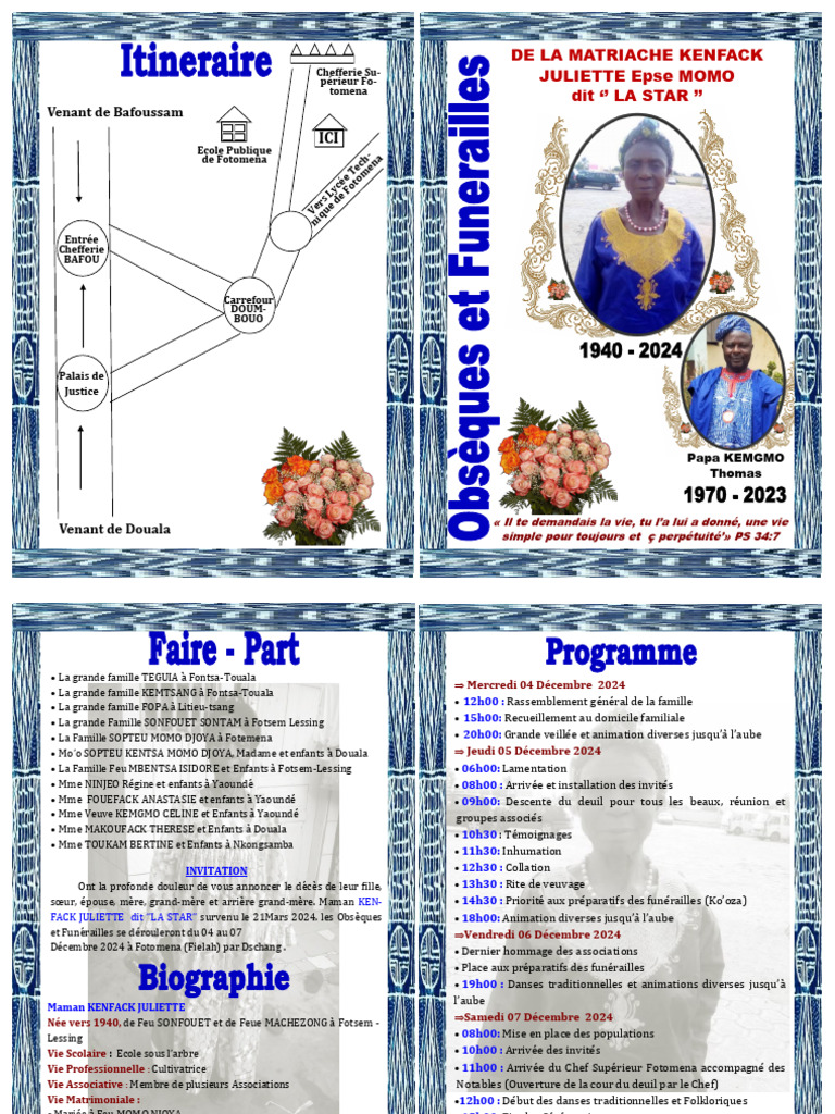 Programme Funerailles PROF | PDF | Rite funéraire | Anthropologie