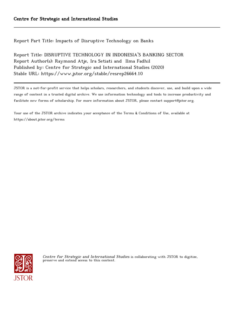 Atje ImpactsDisruptiveTechnology 2020 | PDF | Banks | Loans