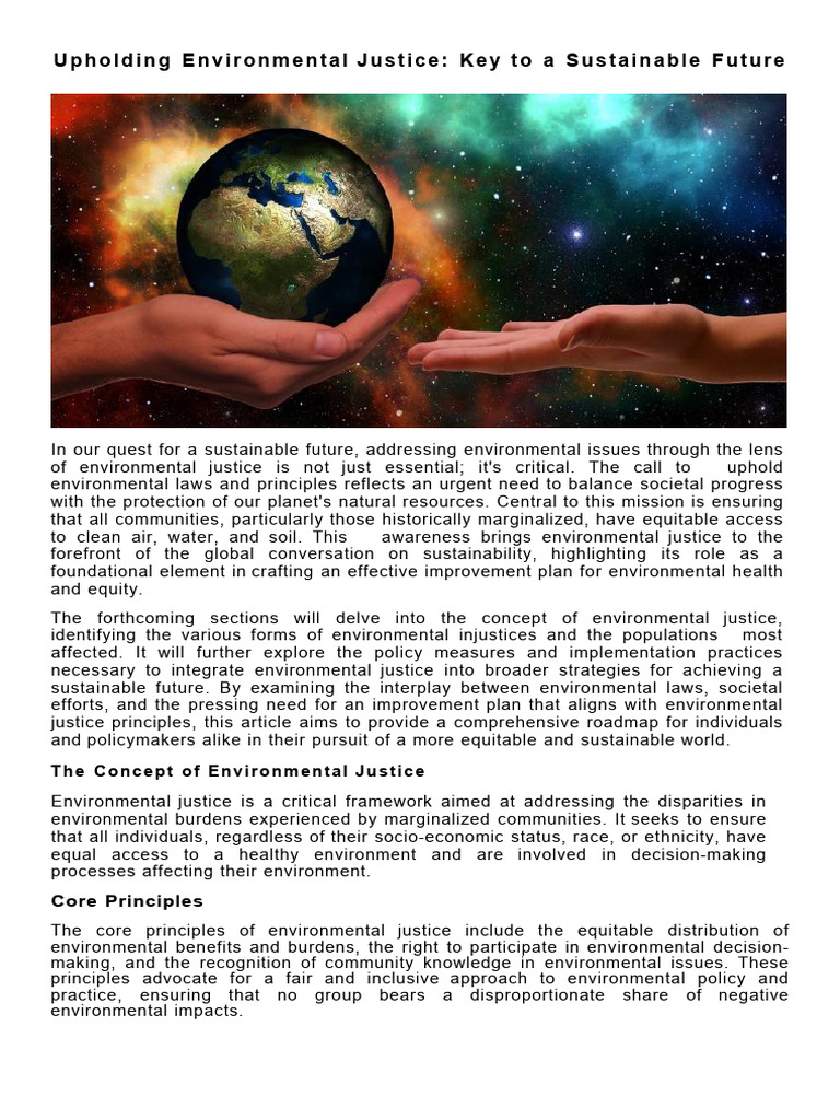Environmental Justice for All | PDF | Sustainability | Sustainable ...